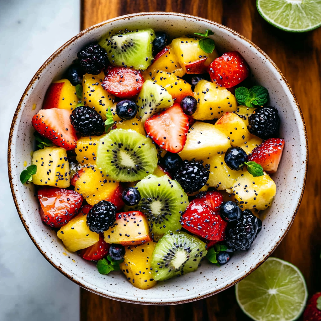 Honey Lime Poppy Seed Fruit Salad