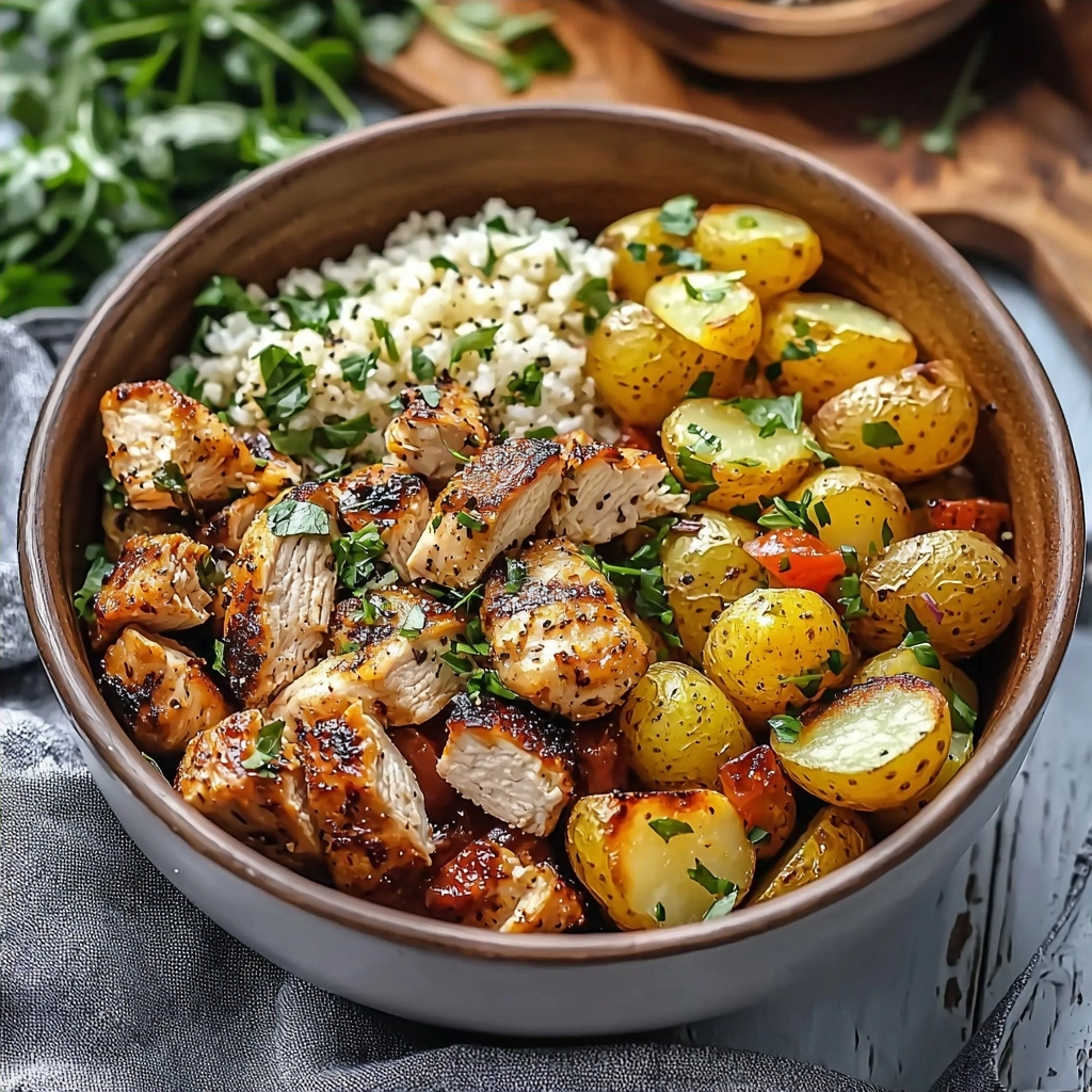 Mediterranean Chicken Potato Bowls