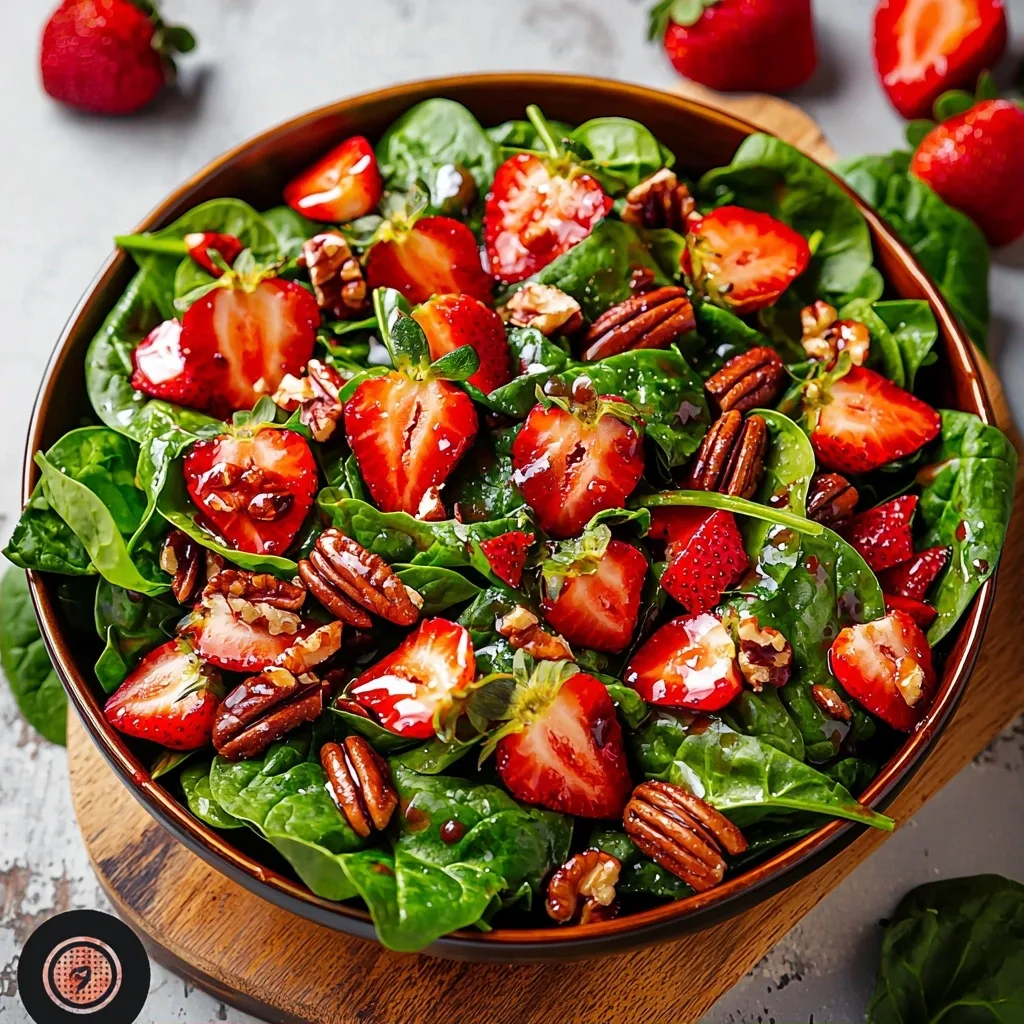 Spinach Strawberry Salad with Pecans