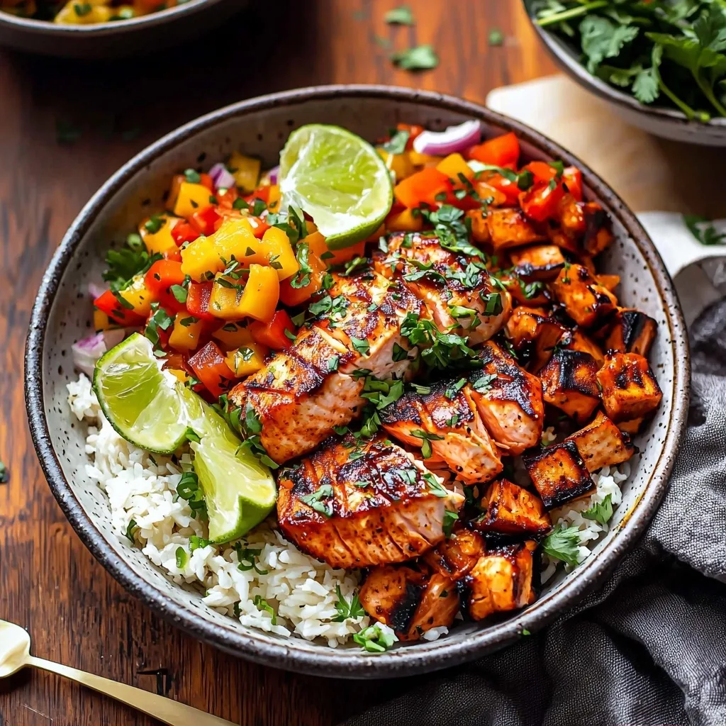 Quick &amp; Easy Chili Lime Salmon Bowls