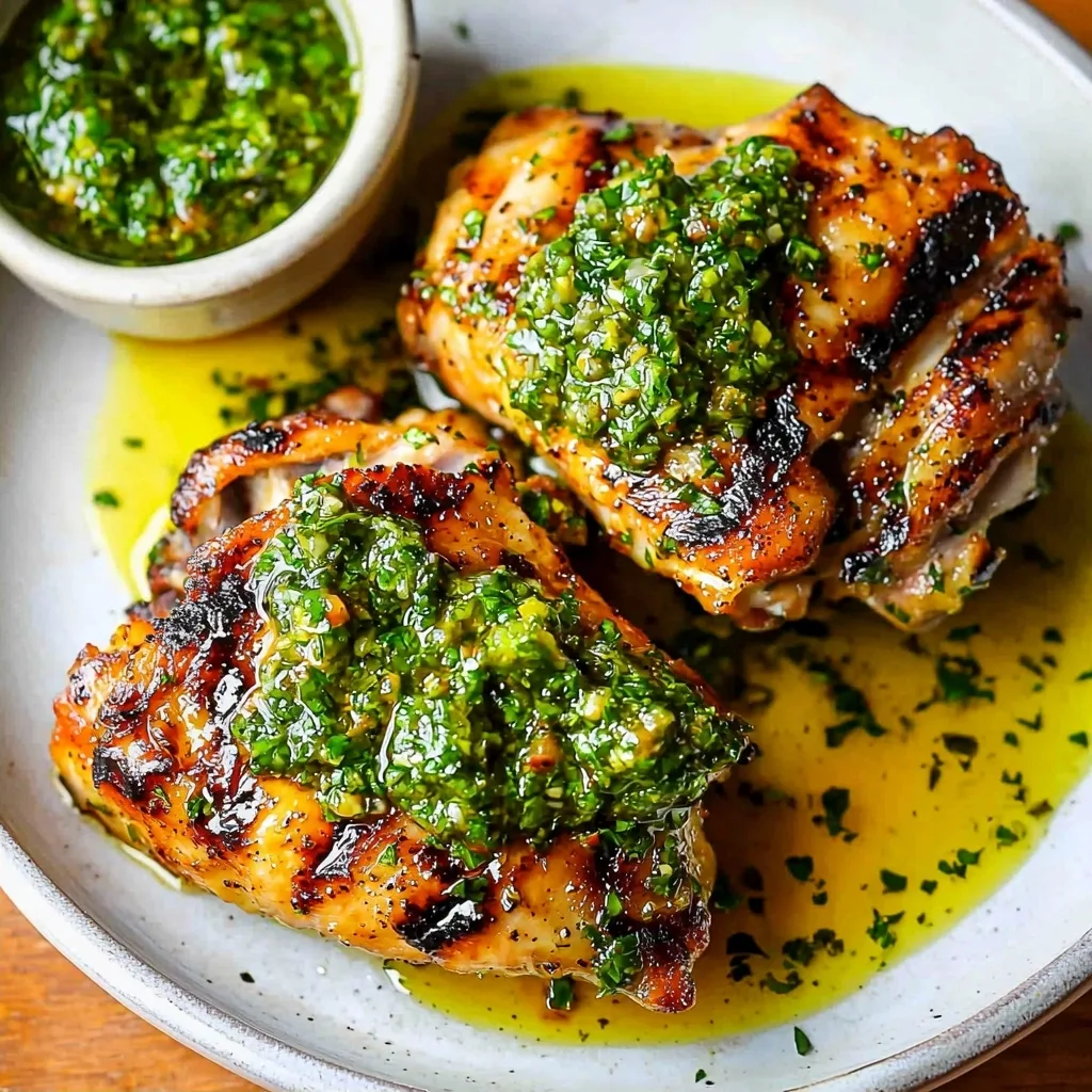 Grilled Chicken Thighs with Chimichurri