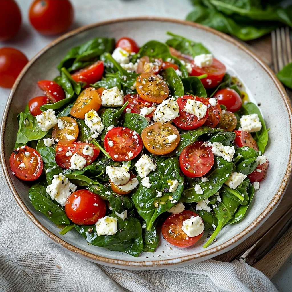 Spinach Tomato Salad with Feta Cheese: Your New Go-To Summer Dish!