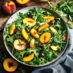 Healthy Summer Salad with Arugula and Peaches