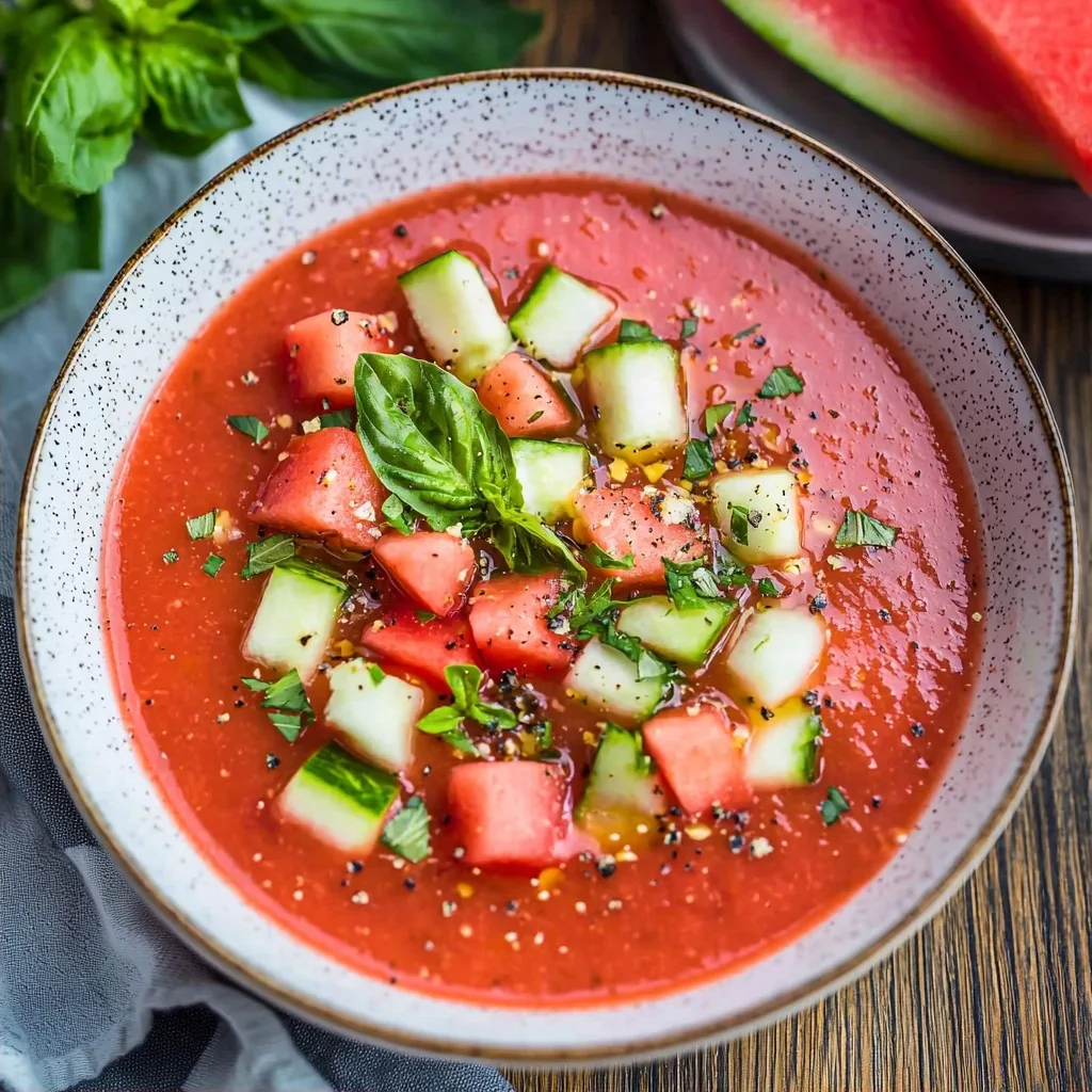 Watermelon Gazpacho Recipe (Chilled Summer Soup)