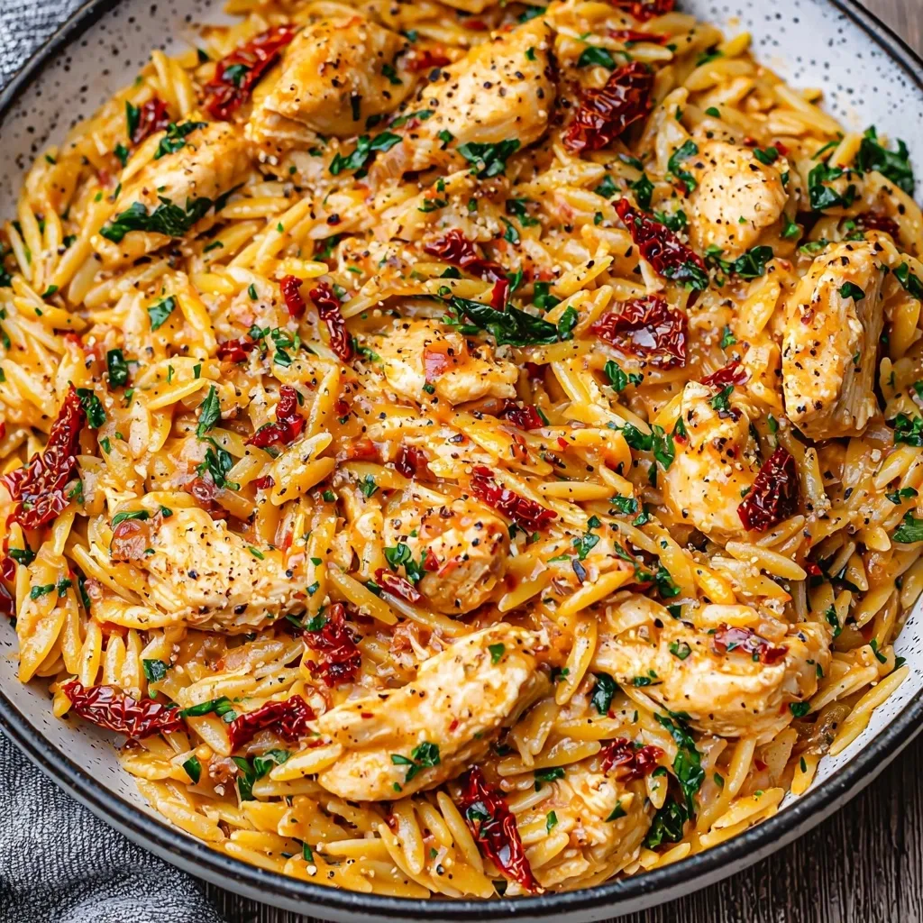 Creamy Sun-Dried Tomato Chicken Orzo