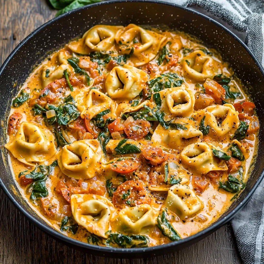 Creamy Spinach Tomato Tortellini