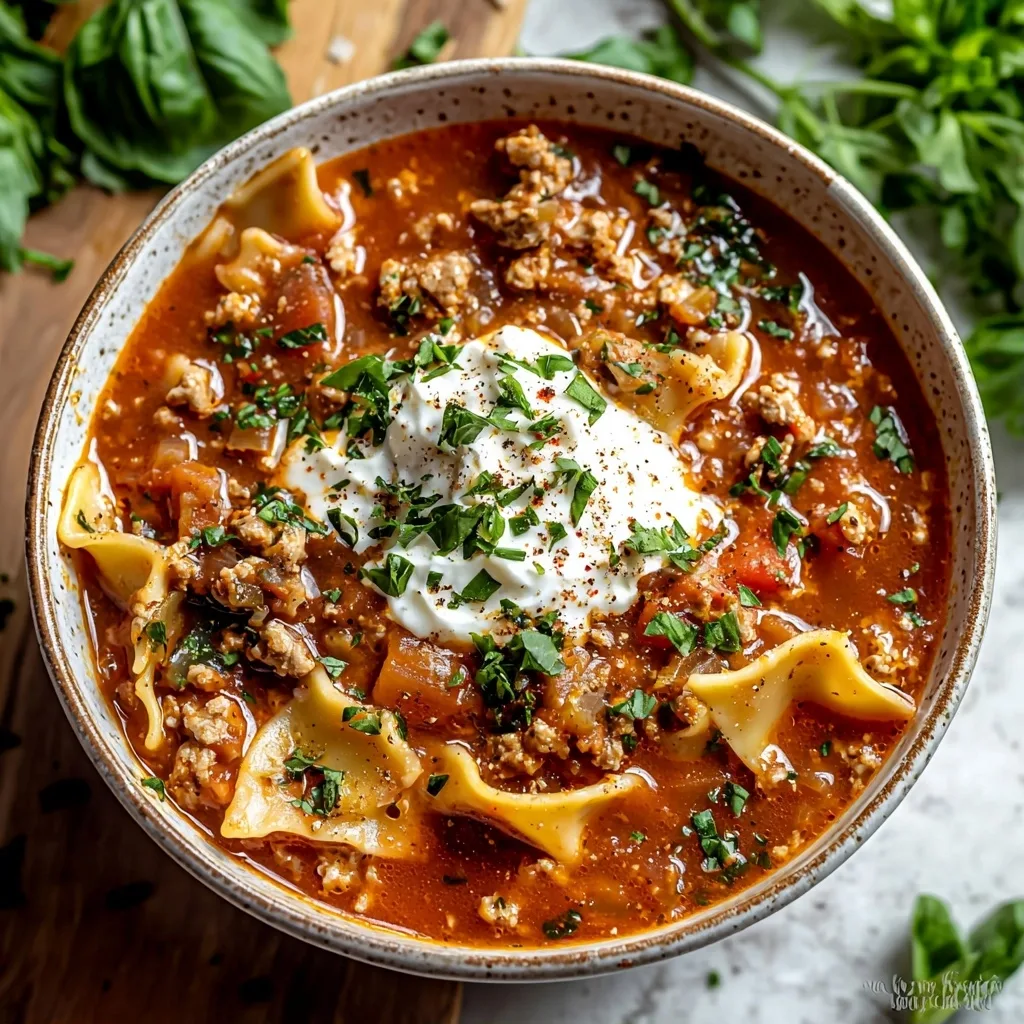 Healthy Crockpot Lasagna Soup