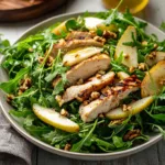 Grilled Chicken Arugula Salad with Pears and Walnuts