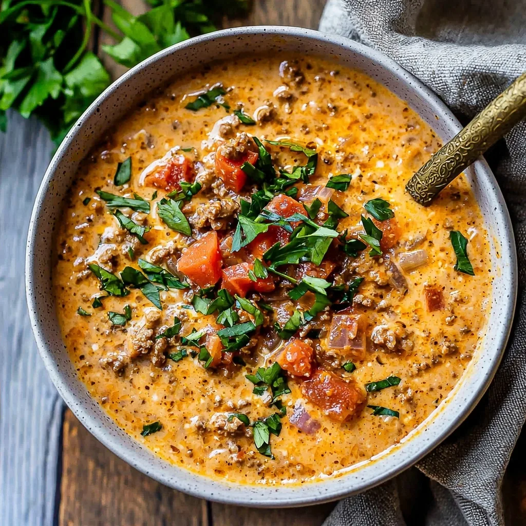 Low Carb Cheeseburger Soup