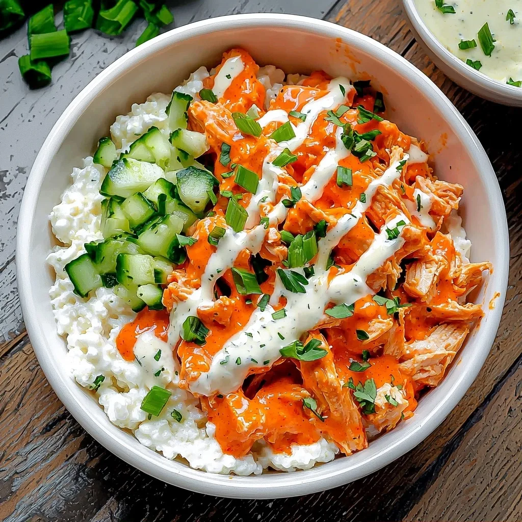 Buffalo Chicken Cottage Cheese Bowl