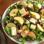 Easy Salad with Brie Apple and Shallot Vinaigrette