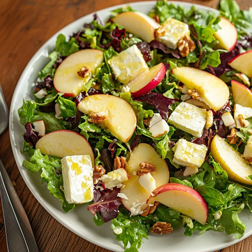 Easy Salad with Brie Apple and Shallot Vinaigrette