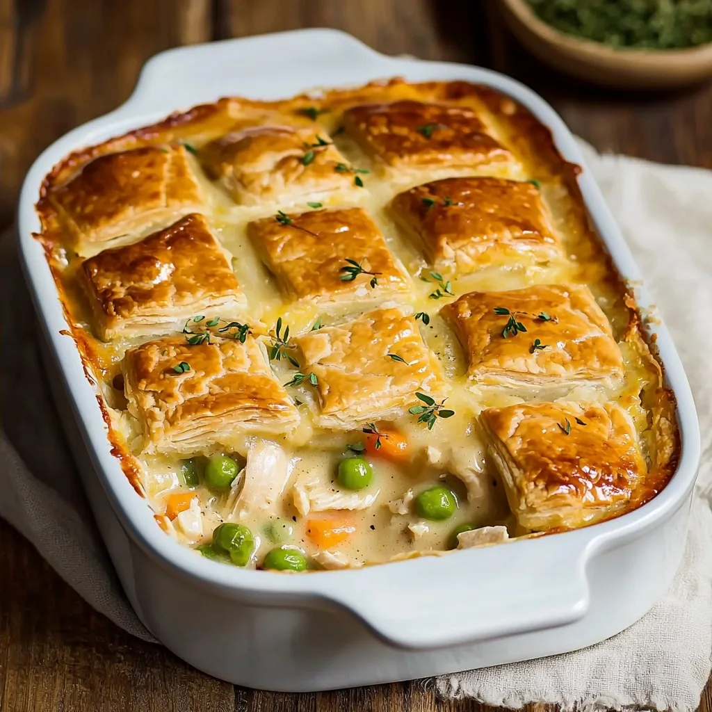 Easy Homemade Chicken Pot Pie Casserole with Biscuits
