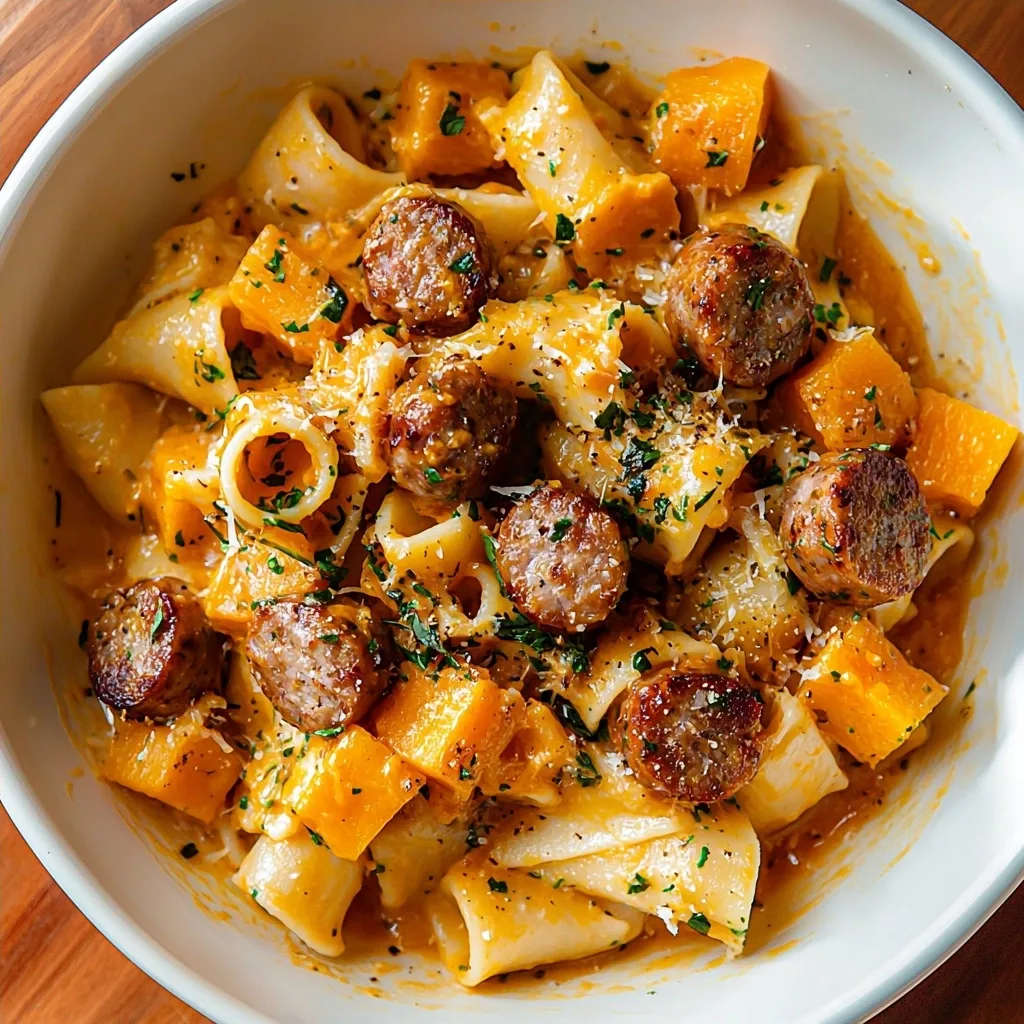 Cozy Butternut Squash and Sausage Pasta