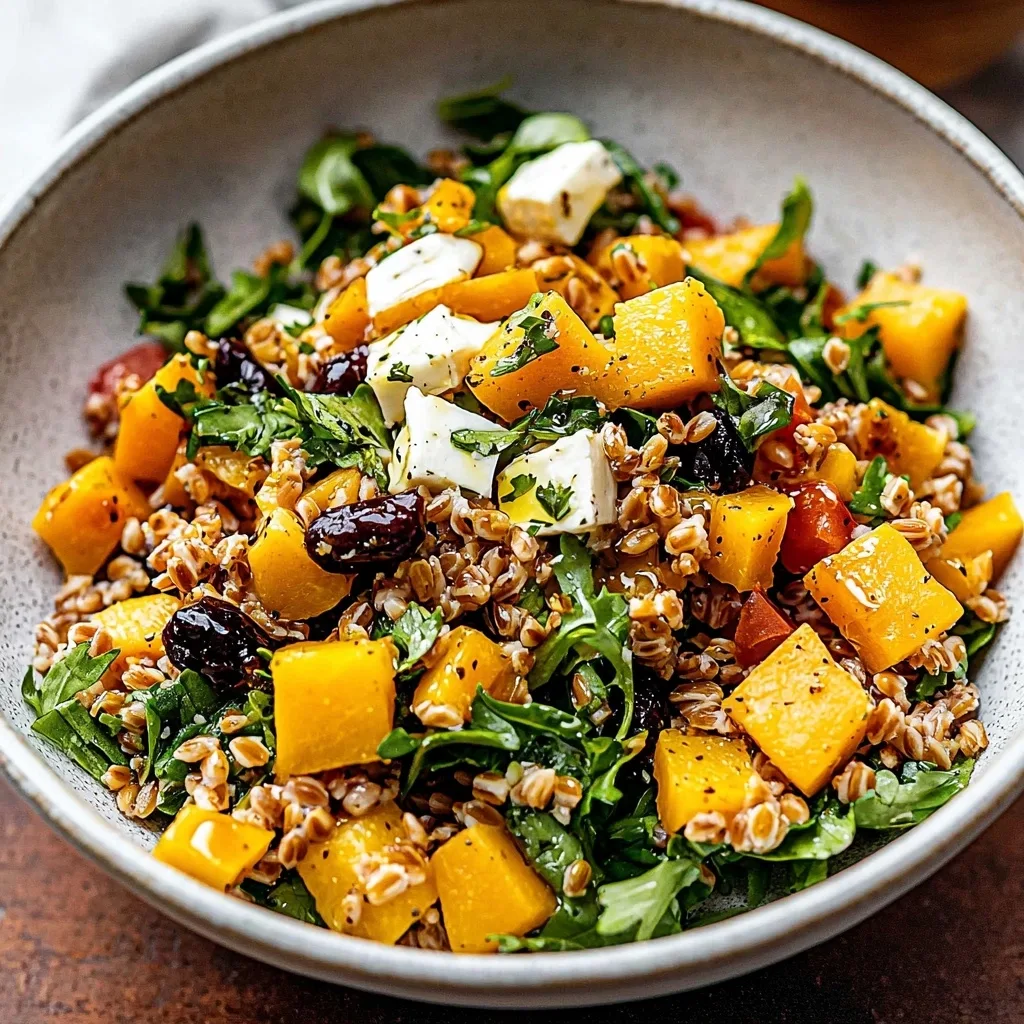 Fall Farro Salad with Squash and Honey Mustard Dressing: A Cozy Autumn Bowl