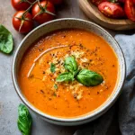 The Best Tomato Basil Soup with Fresh Roasted Tomatoes