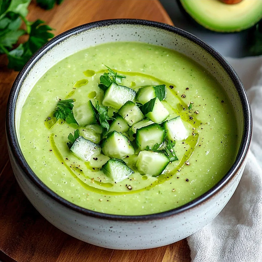 Creamy Chilled Cucumber Avocado Soup