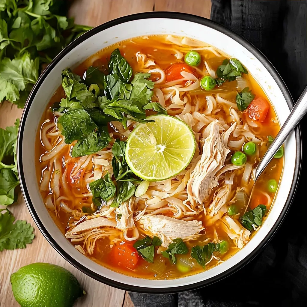 Spicy Chicken Noodle Soup With Lime and Ginger