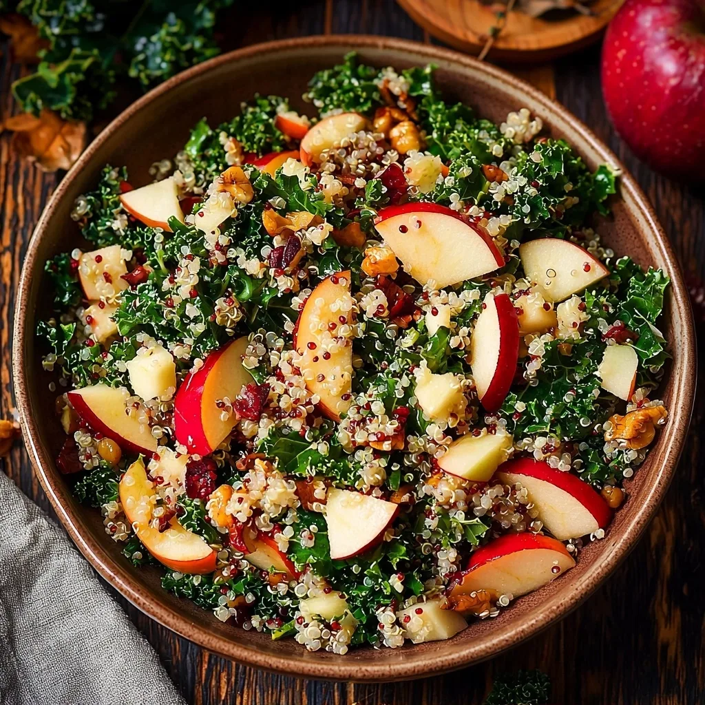 Autumn Kale Apple and Quinoa Salad