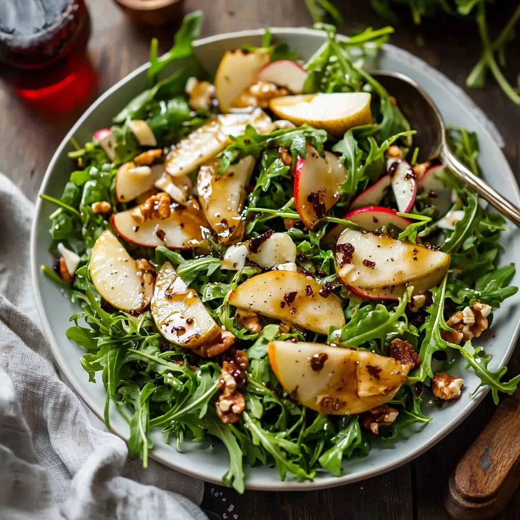 Pear Arugula Salad with Balsamic Vinaigrette
