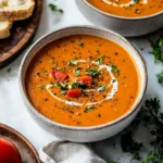 Quick Creamy Roasted Red Pepper Soup (25 Minutes)
