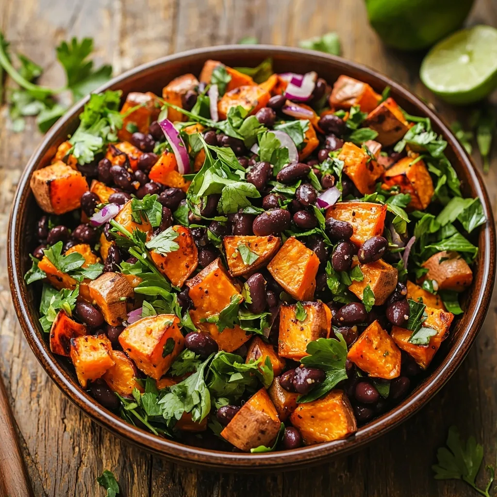 Roasted Sweet Potato and Black Bean Salad