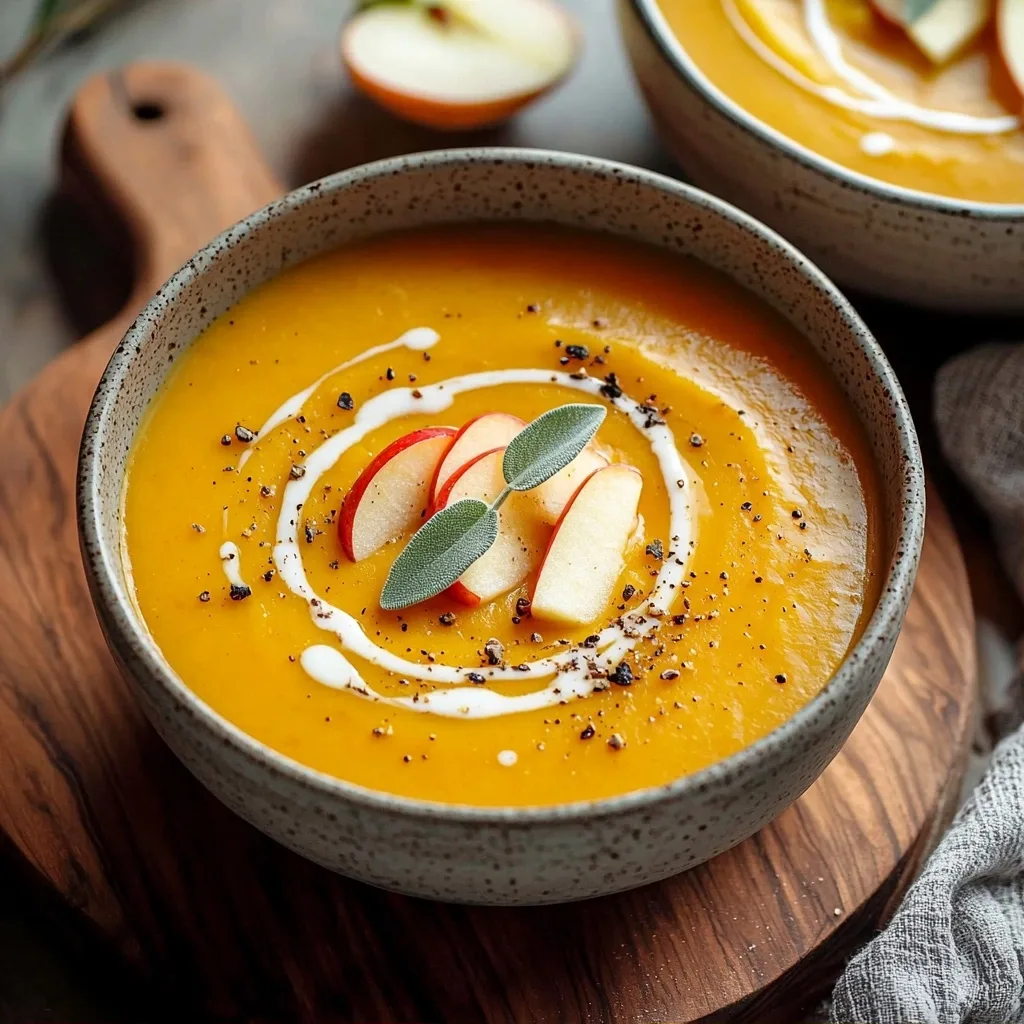 Roasted Butternut Squash Soup with Apples