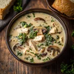 Creamy Mushroom Kale Turkey Soup
