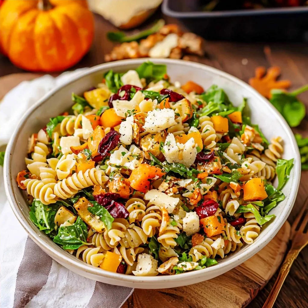 Autumn Pasta Salad with Roasted Butternut Squash and Maple Dijon Dressing