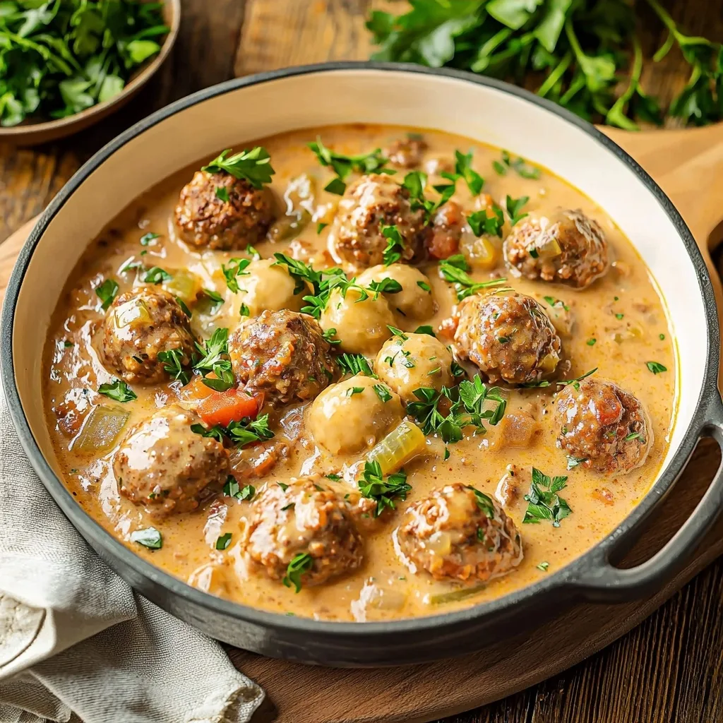 Creamy Meatball Stew: A Comforting One-Pot Delight