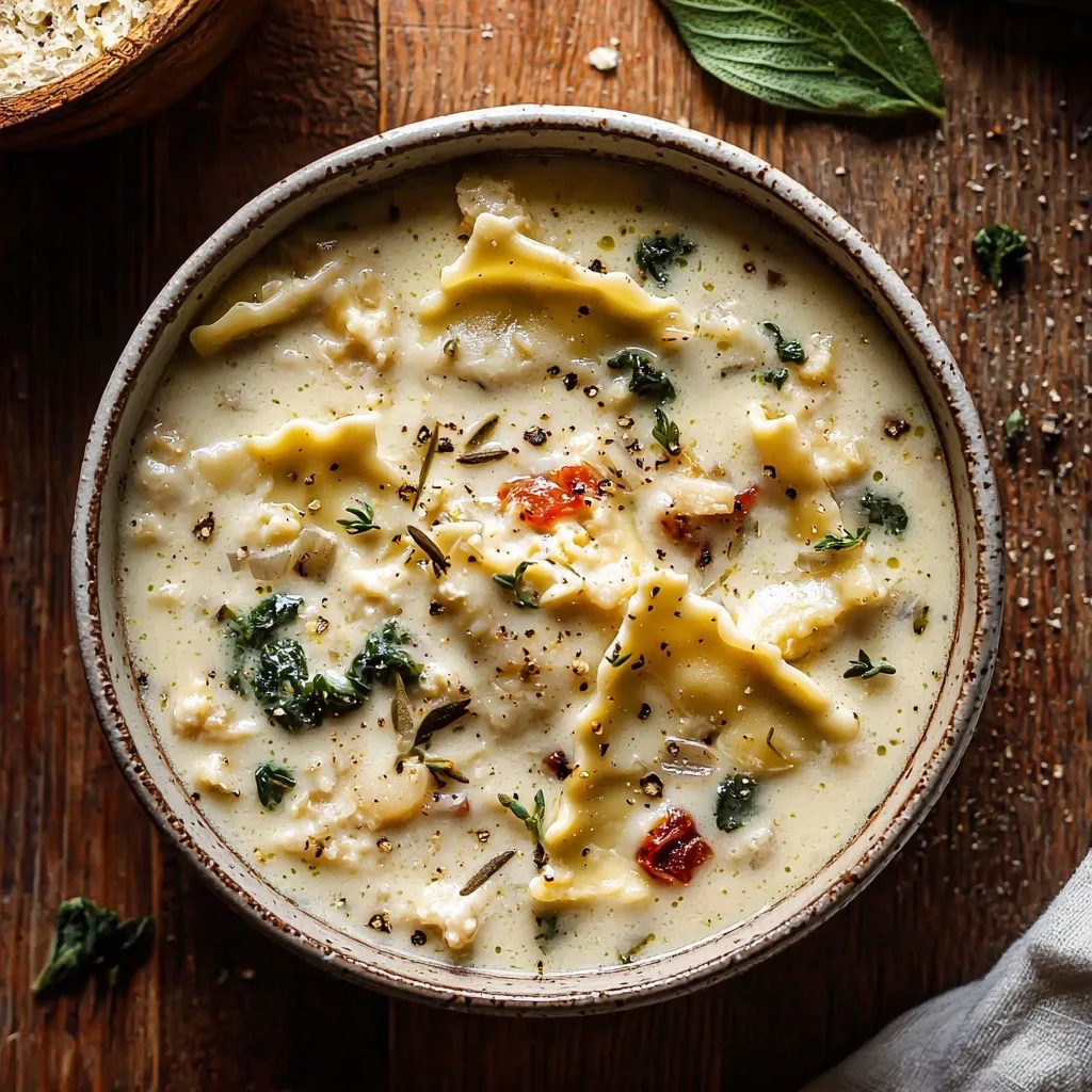 Creamy White Lasagna Soup