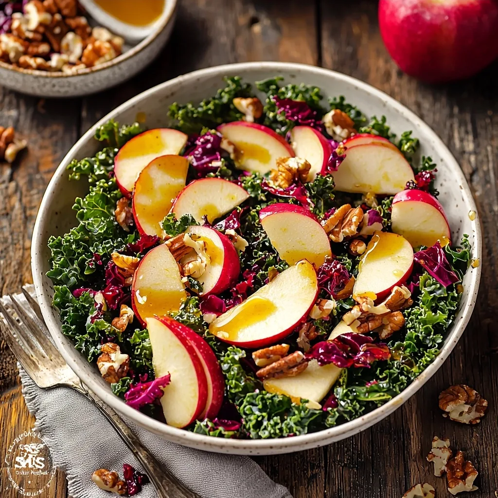 Autumn Kale Harvest Salad with Apple Cider Vinaigrette