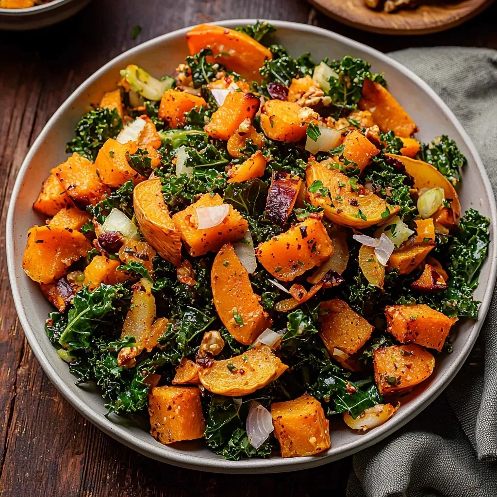 Roasted Butternut Squash Kale Salad