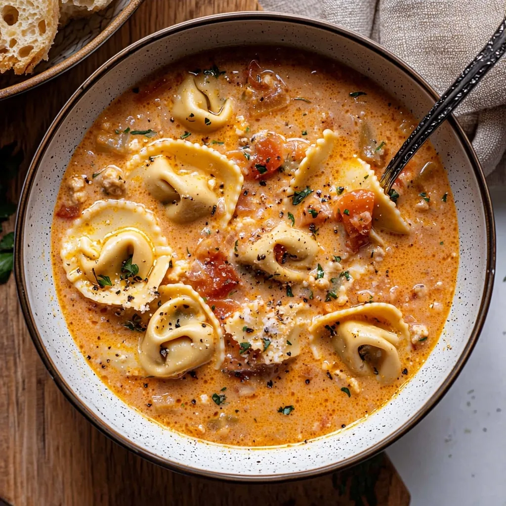 Creamy Lasagna Cheese Tortellini Soup