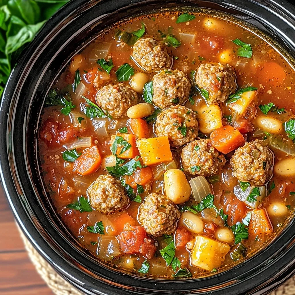 Crockpot Italian Meatball Soup
