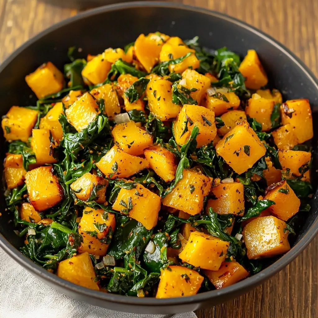 Butternut Squash Spinach Skillet