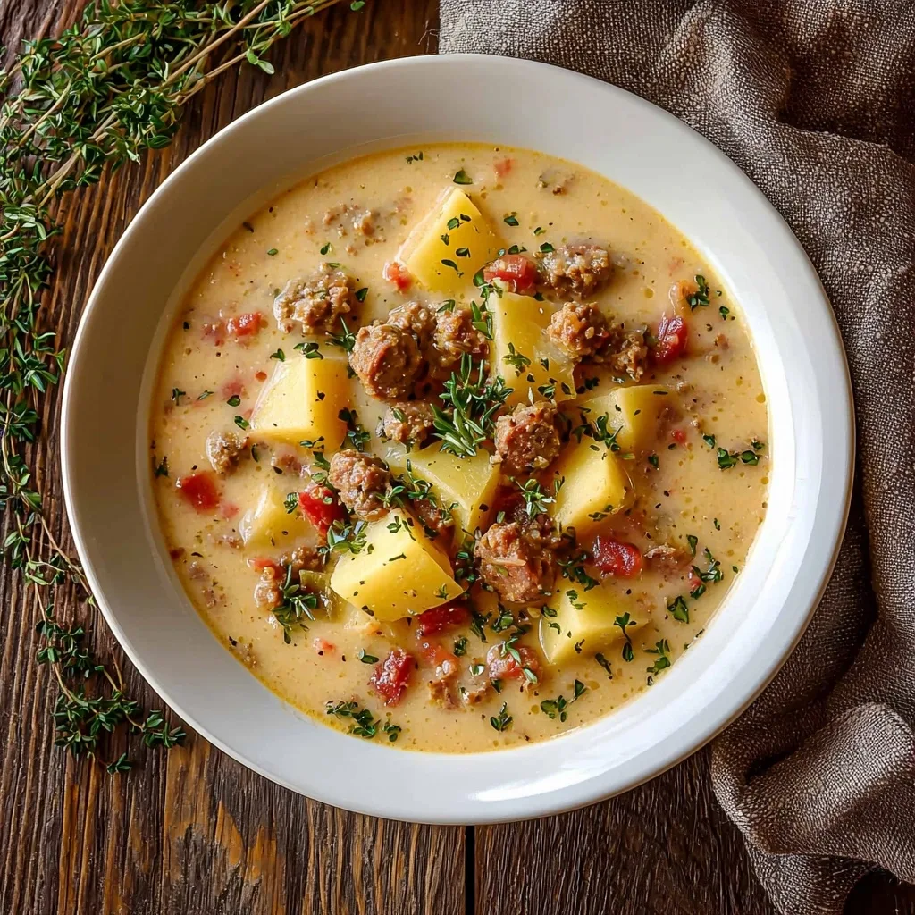 Creamy Potato Soup with Italian Sausage