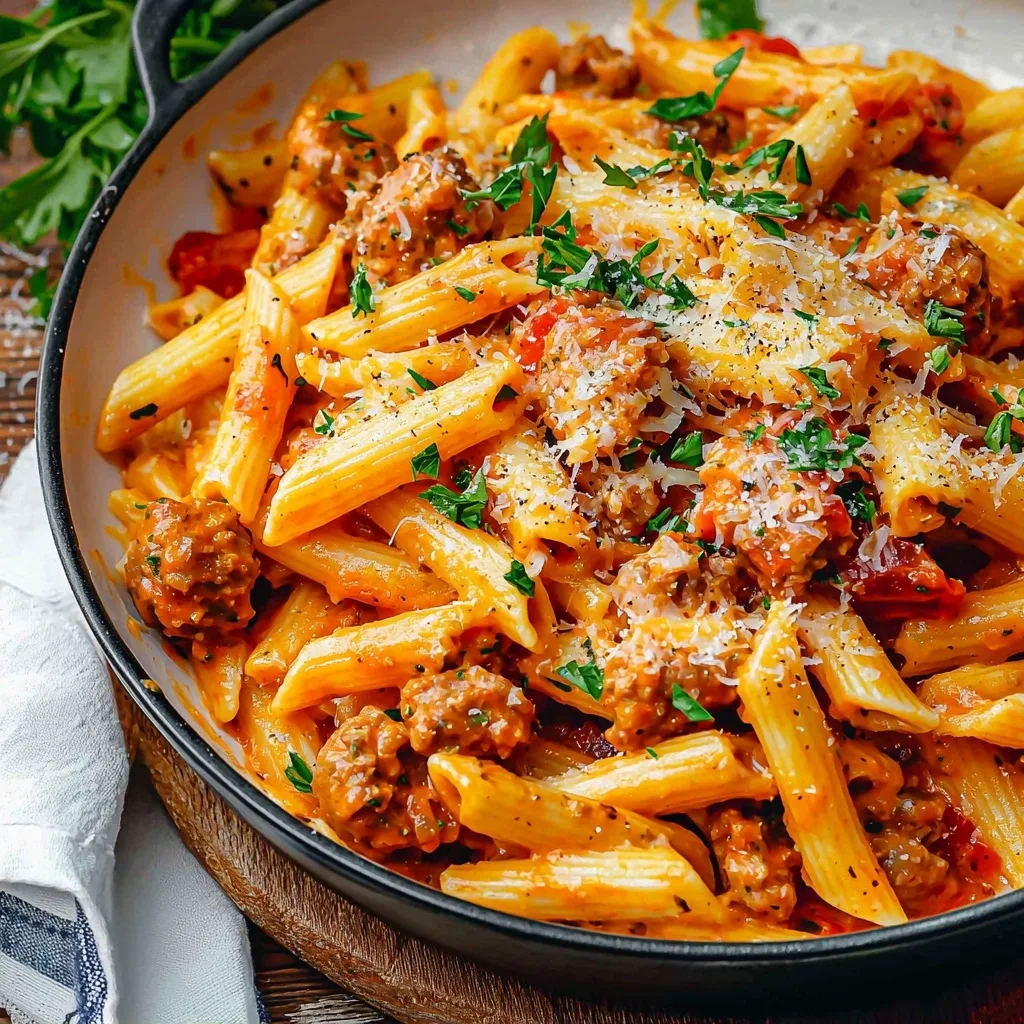 Creamy Red Pepper Sausage Pasta