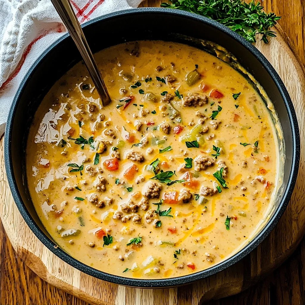 Cheeseburger Soup with Velveeta