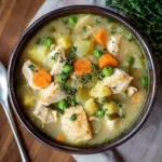 Creamy Whole30 Chicken Pot Pie Soup