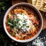 Slow Cooker Vegetarian Lentil Lasagna Soup