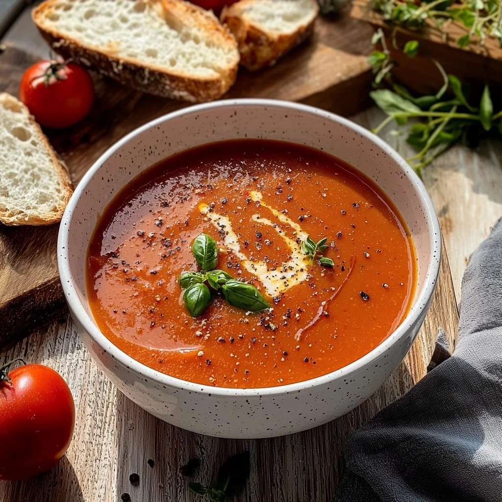 Easy Roasted Garlic Tomato Soup