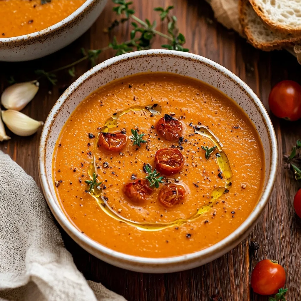 Creamy Roasted Garlic Tomato Soup