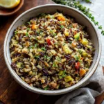 Wild Rice Pilaf with Brussels Sprouts, Apple, and Pecans
