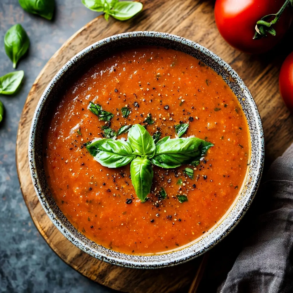 Homemade Roasted Tomato Basil Soup