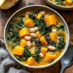 Easy Butternut Squash, Kale and White Bean Soup