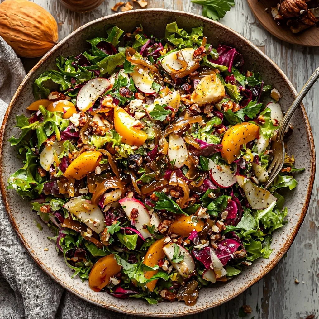 Harvest Fall Salad with Caramelized Shallot Dressing