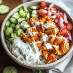 Easy Buffalo Chicken Rice Bowls with Ranch (Healthy)