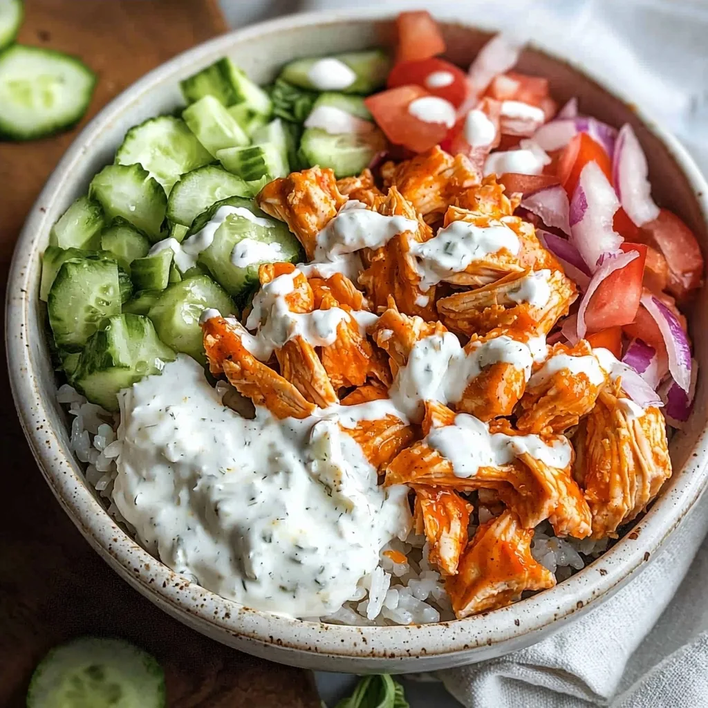 Easy Buffalo Chicken Rice Bowls with Ranch (Healthy)