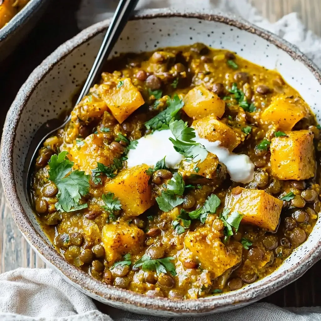 Hearty Acorn Squash and Lentil Curry